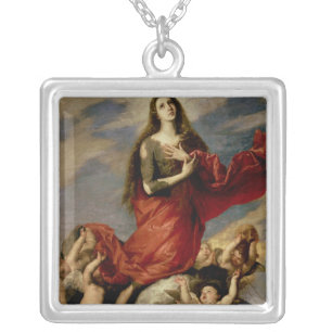 The Assumption of Mary Magdalene, 1636 Silver Plated Necklace