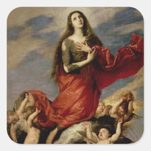 The Assumption of Mary Magdalene 1636 Square Sticker