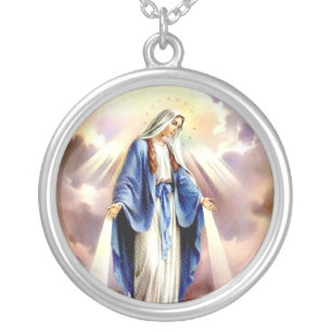 The Assumption of Mary Silver Plated Necklace