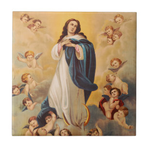 The Assumption of the Virgin Mary Ceramic Tile