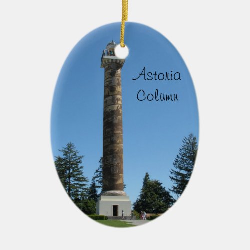 The Astoria Column Ceramic Ornament