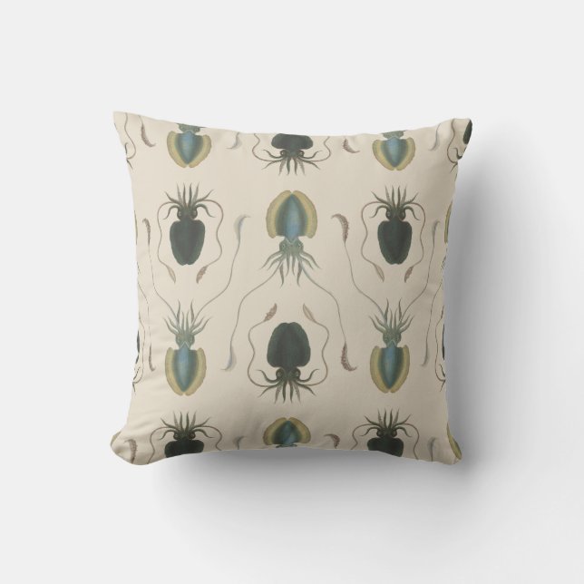 The Astrolabe Molluscs (green) Throw Pillow (Front)