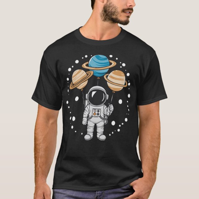 The Astronaut And His Balloons T-Shirt (Front)