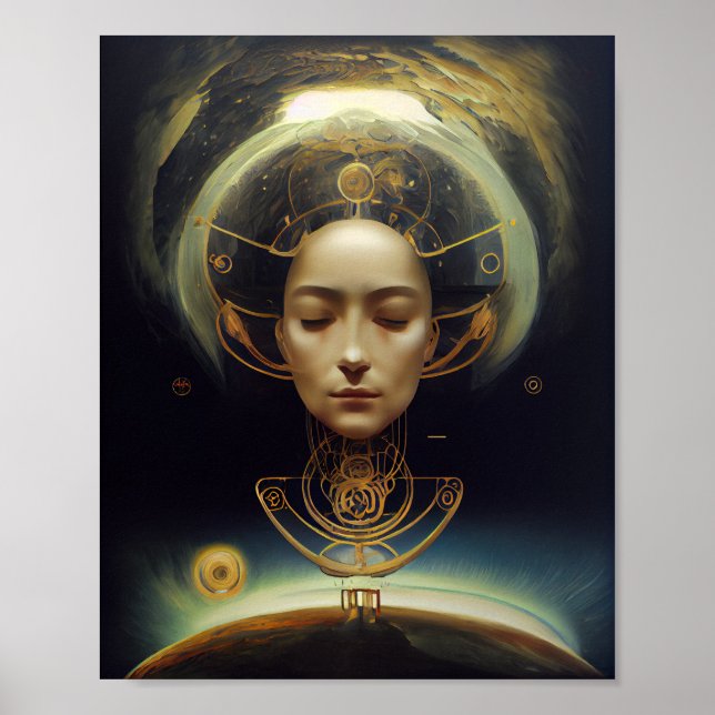The Astronaut v2 Surreal Science Fiction Art Poster (Front)