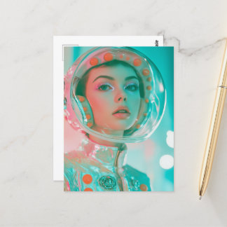 The astronaut woman postcard