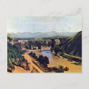 The At Narni Bridge By Corot Jean-Baptiste-Camille Postcard