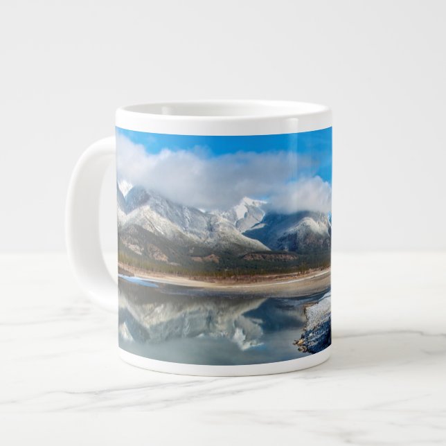 The Athabasca River in Jasper National Park Giant Coffee Mug (Front Left)