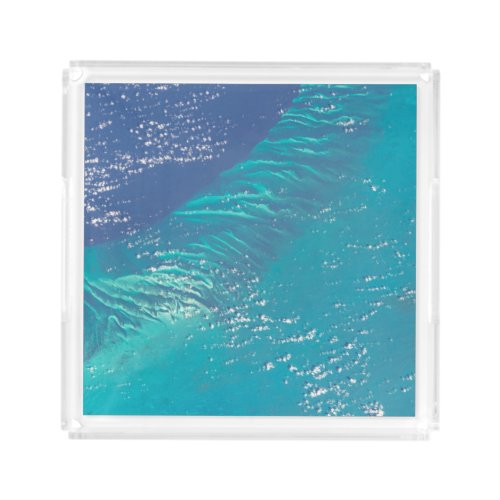 The Atlantic Ocean Off The Coast Of The Bahamas Acrylic Tray