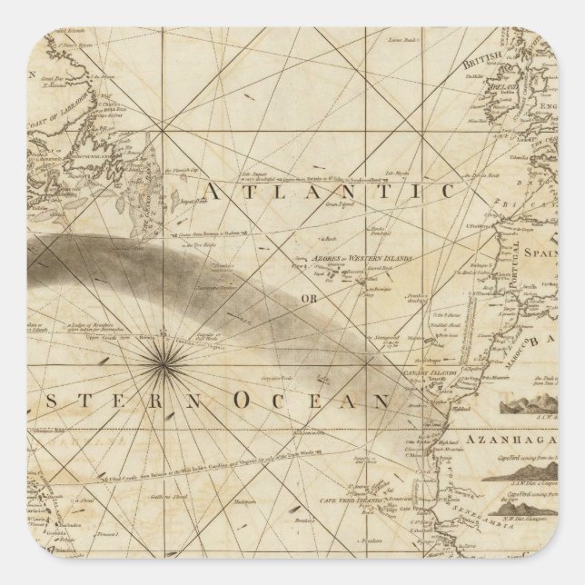 The Atlantic Ocean Square Sticker (Front)