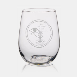 The Atlantis Grail Logo Wine Glass