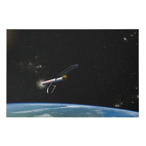 The Atlas V541 Launch Vehicle In Orbit Faux Canvas Print