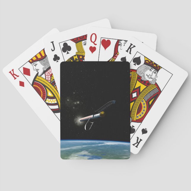 The Atlas V541 Launch Vehicle In Orbit. Poker Cards (Back)