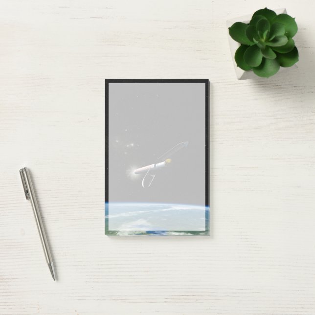 The Atlas V541 Launch Vehicle In Orbit. Post-it Notes (Office)