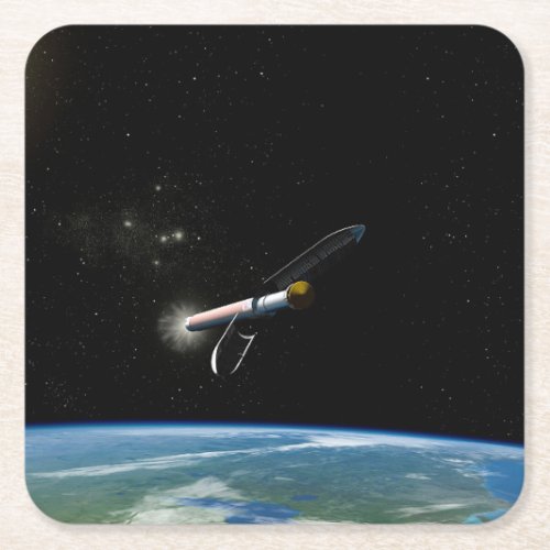 The Atlas V541 Launch Vehicle In Orbit Square Paper Coaster