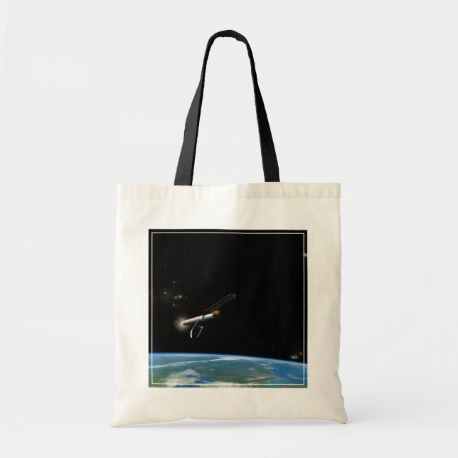 The Atlas V541 Launch Vehicle In Orbit. Tote Bag (Front)