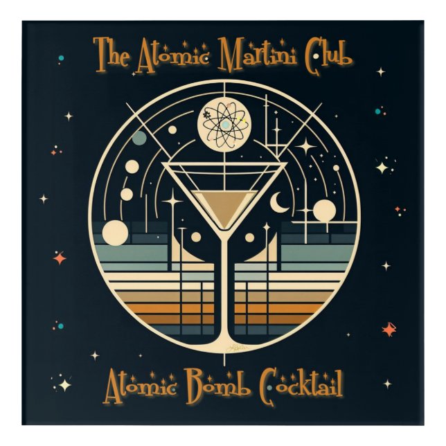 The Atomic Martini Club Atomic Bomb Cocktail Acrylic Print (Front)