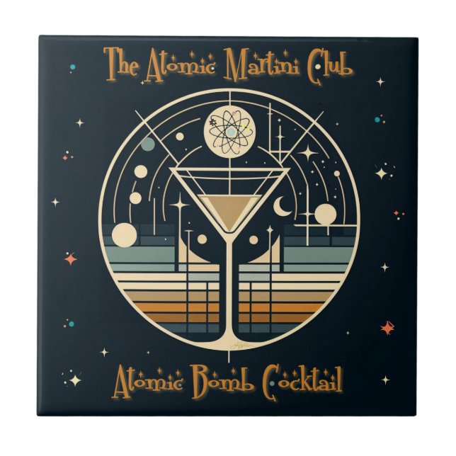 The Atomic Martini Club Atomic Bomb Cocktail Ceramic Tile (Front)