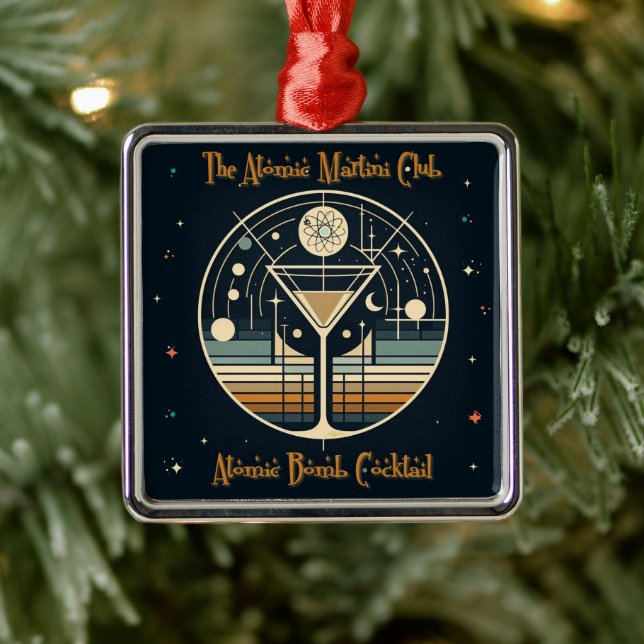 The Atomic Martini Club Atomic Bomb Cocktail Metal Ornament (Tree)