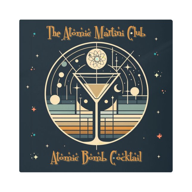 The Atomic Martini Club Atomic Bomb Cocktail Metal Print (Front)
