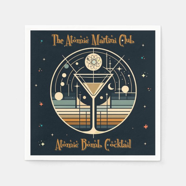 The Atomic Martini Club Atomic Bomb Cocktail Napkins (Front)