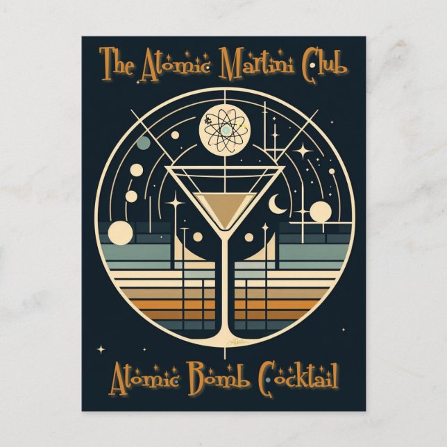 The Atomic Martini Club Atomic Bomb Cocktail Postcard (Front)
