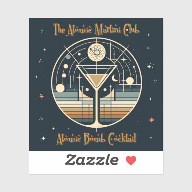 The Atomic Martini Club Atomic Bomb Cocktail Sticker (Sheet)