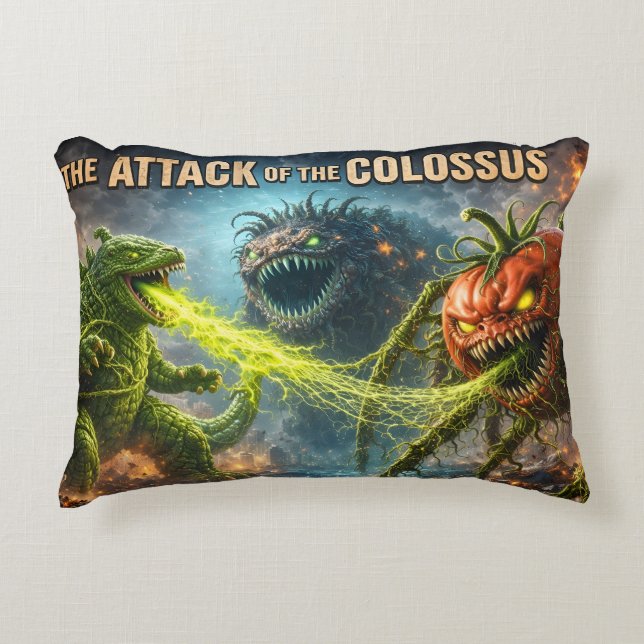 The attack of the Colossus mutant veggie accent Pillow (Front)
