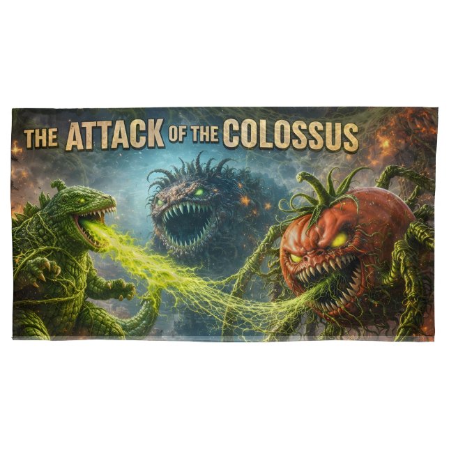 The attack of the Colossus mutant veggie king pill Pillow Case (Front)