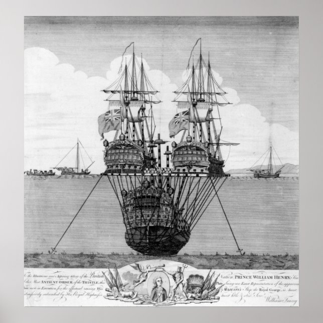 The Attempt made to Salvage the HMS Royal Poster (Front)