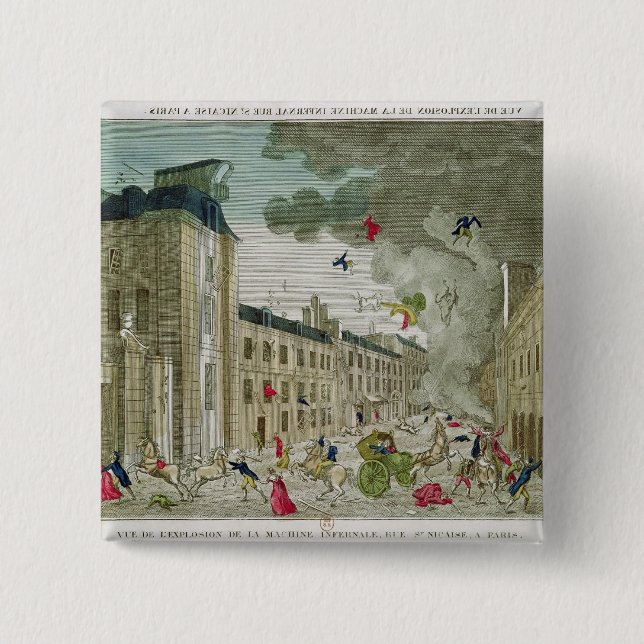 The Attempted Assassination of Napoleon Bonaparte Pinback Button (Front)