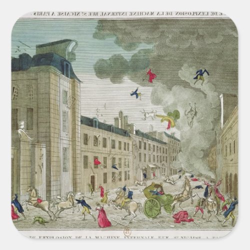 The Attempted Assassination of Napoleon Bonaparte Square Sticker