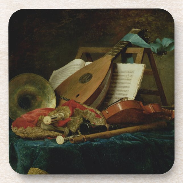 The Attributes of Music, 1770 (oil on canvas) Coaster (Front)