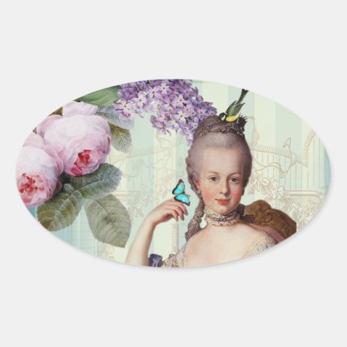 Th au Petit Trianon Oval Sticker