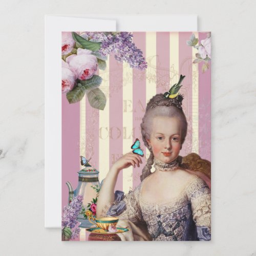 Thé au Petit Trianon Ã¢â‚¬â€œ rose Personalized Invitation