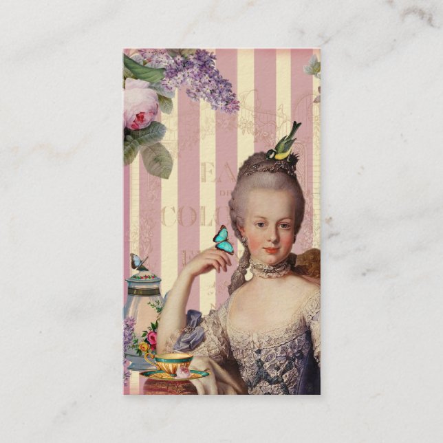 Thé au Petit Trianon – rose on ivory Business Card (Front)