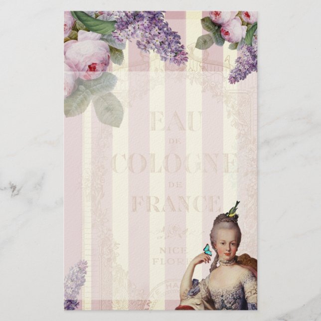 Thé au Petit Trianon – rose, personal Stationery (Front)