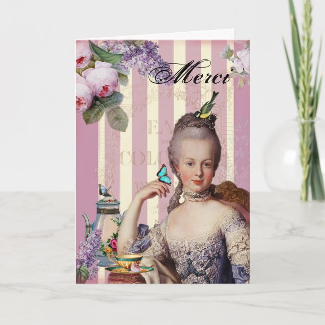 Thé au Petit Trianon – rose  - thank you Card (Front)