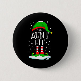The Aunt Elf Christmas Family Matching Xmas Auntie Button