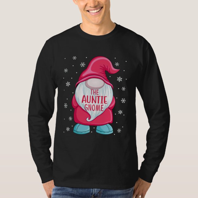 The Aunt Gnome  Gnome Elf Christmas Aunt Matching  T-Shirt (Front)