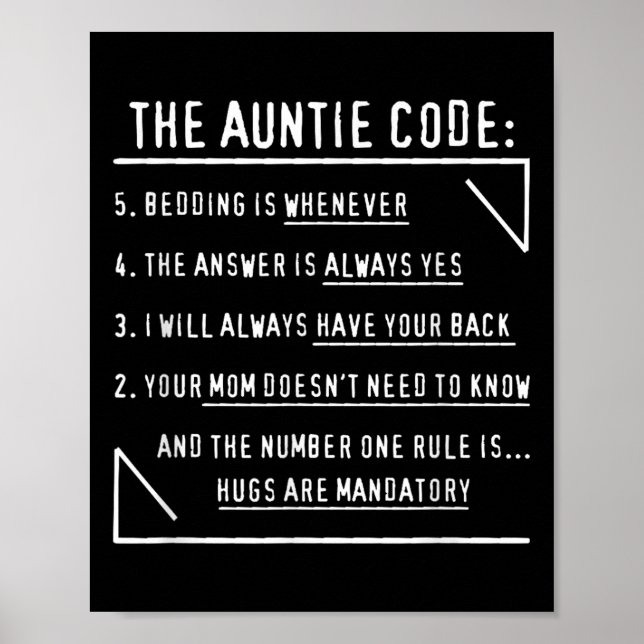 The Auntie Code Christmas Present From Niece Nephe Poster (Front)