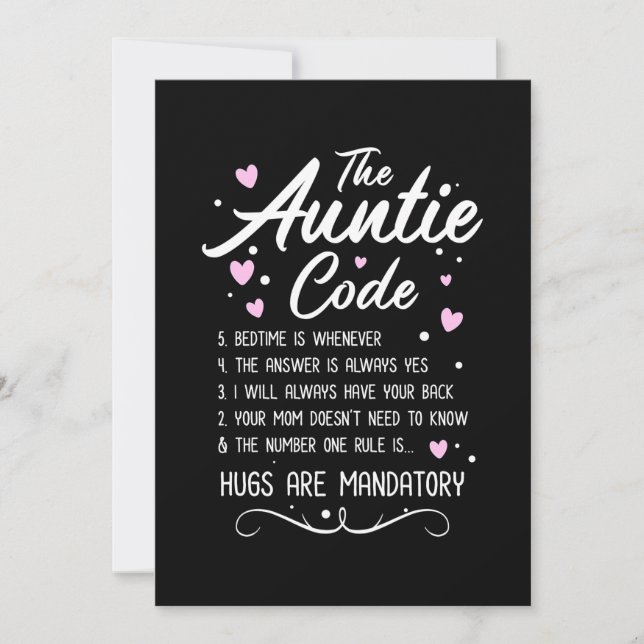 The Auntie Code Invitation (Front)