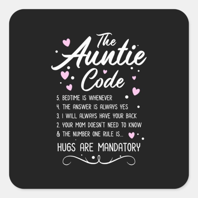 The Auntie Code Square Sticker (Front)