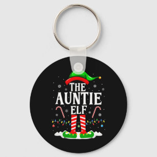 The Auntie Elf Funny Xmas Elf Matching Family Chri Keychain