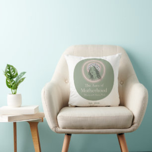 The Aura of Motherhood   Personalized Est.  Throw Pillow