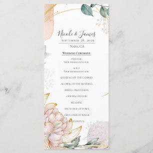 The Aureate Frame Floral Greenery Wedding Menu
