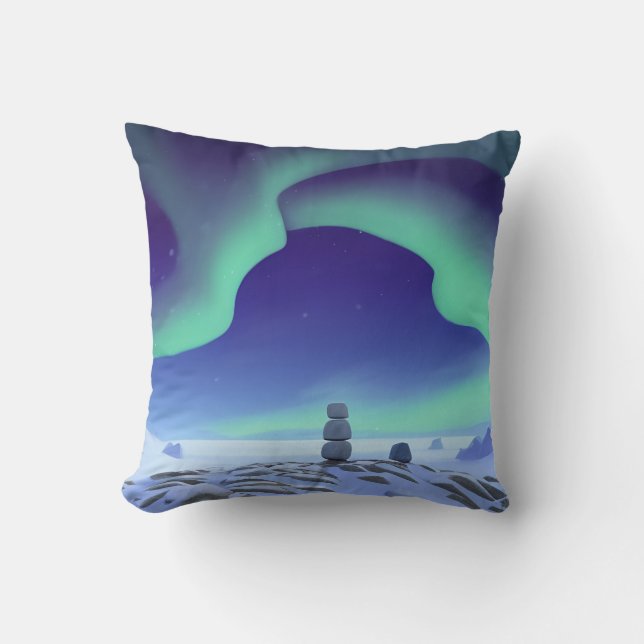 The Aurora Borealis:  Dancing Lights Of The North Throw Pillow (Front)