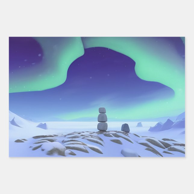 The Aurora Borealis:  Dancing Lights Of The North Wrapping Paper Sheets (Front)