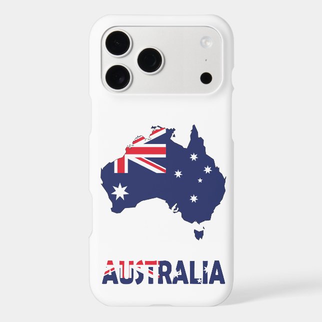 The Australian flag within the name and map iPhone Case (Back)