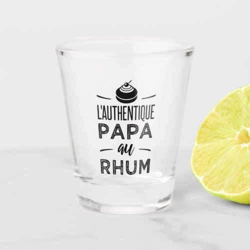 The authentic dad with rum shot glass