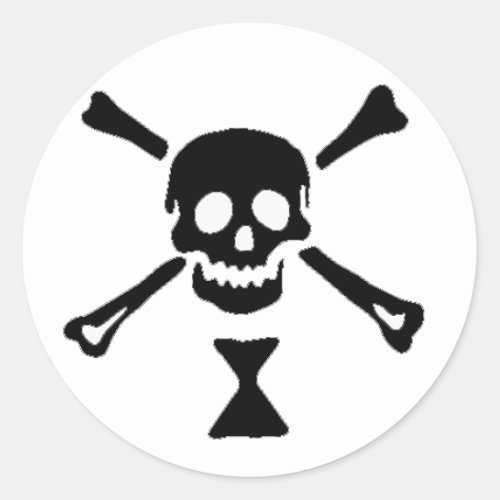 The authentic pirate flag of Emanuel Wynne Classic Round Sticker